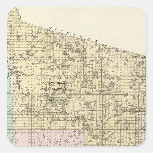 リンカーン郡の地図 スクエアシール (正面)