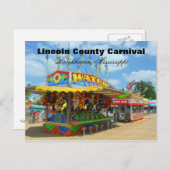 リンカーン郡カーニバル - ミシシッピ州ブルックヘーブン ポストカード (正面/裏面)