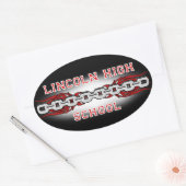 リンカーン高校がオーバルステッカーをリンク 楕円形シール (封筒)