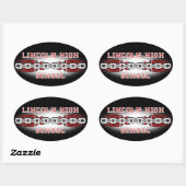 リンカーン高校がオーバルステッカーをリンク 楕円形シール (シート)