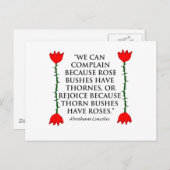 リンカーン:ソーネスとバラ(2つのバラ)。 ポストカード (正面/裏面)