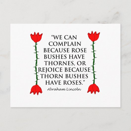 リンカーン：ソーネスとバラ(2つのバラ)。 ポストカード (正面)