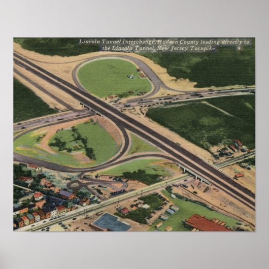 リンカーン・トンネルNJターンパイク交換ヴィンテージ ポスター (正面)
