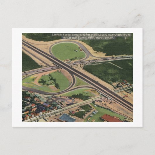 リンカーン・トンネルNJターンパイク交換ヴィンテージ ポストカード (正面)