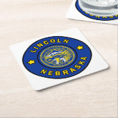 リンカーン・ネブラスカ スクエアペーパーコースター (アングル)