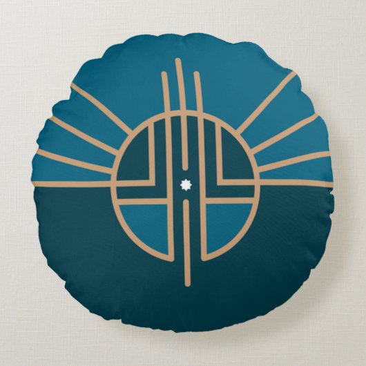 リンカーン（ネブラスカ）市国旗 ラウンドクッション (正面)