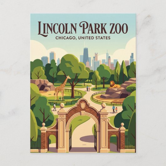 リンカーン・パーク動物園 イリノイ州 ポストカード (正面)