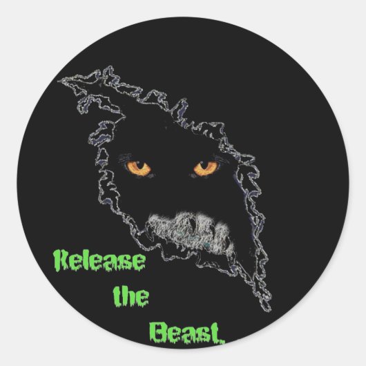 リンカーン・リンクス・ビースト・ステッカー ラウンドシール (正面)