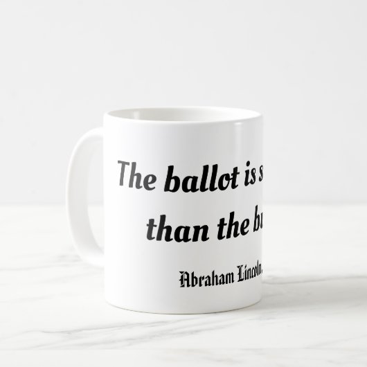リンカーン、投票は弾丸より強い コーヒーマグカップ (正面左)