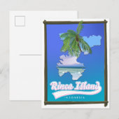 リンカ島インドネシアの旅行地図 インビテーションポストカード (正面/裏面)