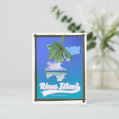 リンカ島インドネシアの旅行地図 インビテーションポストカード (スタンド正面)