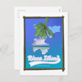 リンカ島インドネシアの旅行地図 シーズンポストカード (正面/裏面)