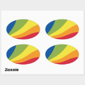 リンガフランカノヴァ国旗のステッカー 楕円形シール (シート)