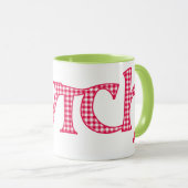 リンガーコーヒーマグ、ウェルシュキャッチ、レッドチェックギンガム マグカップ (正面右)