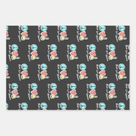 リンガーTシャツ用ピースラブハンドベルデザイン ラッピングペーパーシート