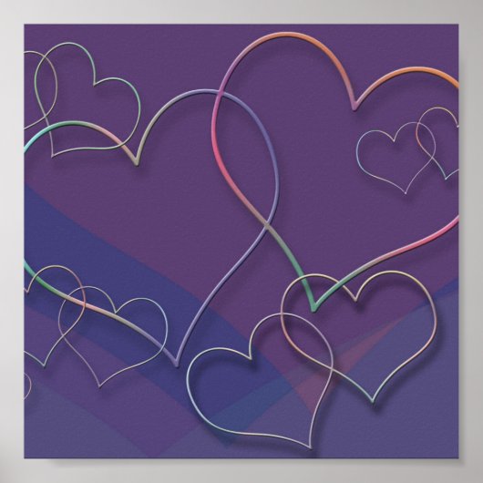 リンクされたハートポスター ポスター (正面)