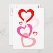 リンクされたハート ポストカード (正面/裏面)