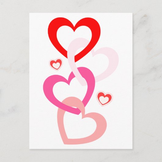リンクされたハート ポストカード (正面)