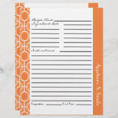 リンクされた永遠のリングや輪レシピ挿入 – オレンジ (正面/裏面)