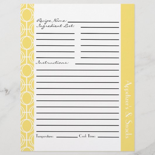 リンクされた永遠リングや輪レシピインサート – Lemon (正面)