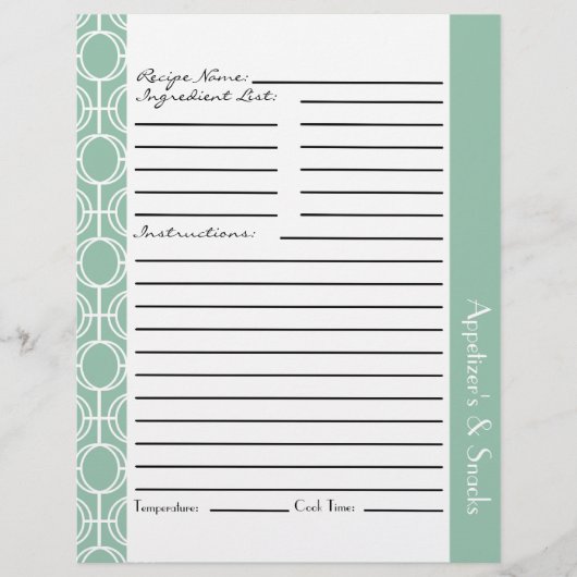 リンクされた永遠リングや輪レシピインサート – Mint (正面)