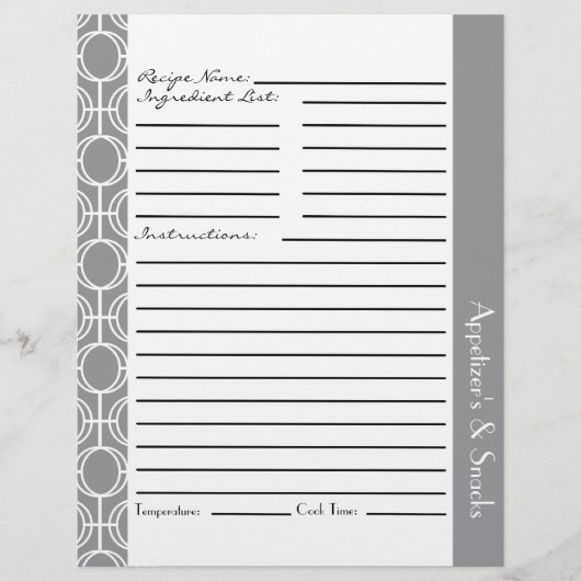 リンクされた永遠リングや輪レシピ挿入 – グレー (正面)