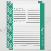 リンクされた永遠リングや輪レシピ挿入 – ティール(緑がかった色) (正面/裏面)