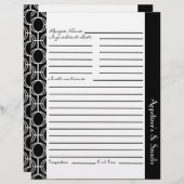 リンクされた永遠リングや輪レシピ挿入 – 白黒 (正面/裏面)