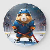 「リンクのルーキー: アイスホッケーのモルモット」 ラージ壁時計 (正面)