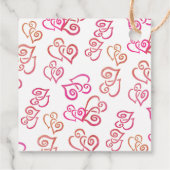 リンクオレンジとピンクのハート柄 ホワイトパーティー フェイバータグ (裏面)