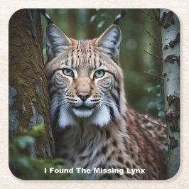 リンクスのコースター恋しく思を見つけた スクエアペーパーコースター