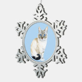 リンクスポイントサイアムゼキャットウィンターホリデーパン スノーフレークピューターオーナメント (右)