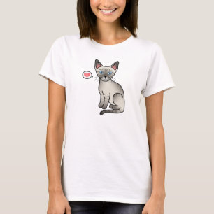 リンクスポイントシャム猫のかわいいキャラクターイラスト Tシャツ