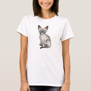 リンクスポイントシャム猫のかわいいキャラクターイラスト Tシャツ