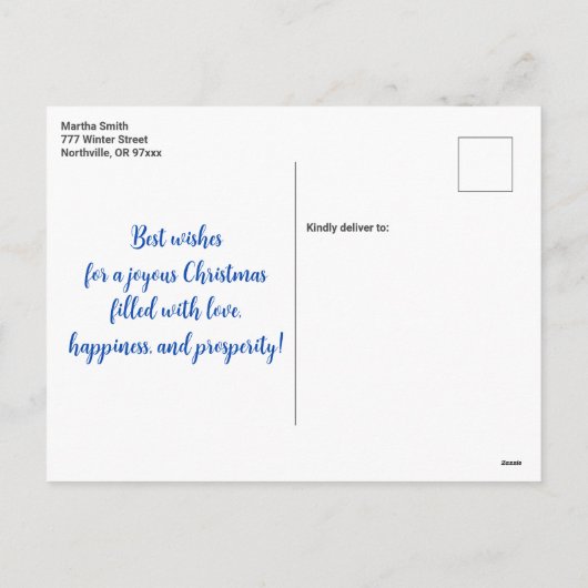 リンクス・ポイント・シャメゼ猫のパーソナライズされたクリスマス シーズンポストカード (裏面)