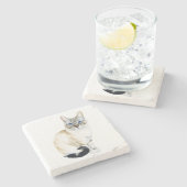 リンクス・ポイント・シャメゼ猫 ストーンコースター (横)