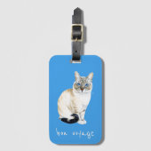 リンクス・ポイント・シャメゼ猫 ラゲッジタグ (正面縦)