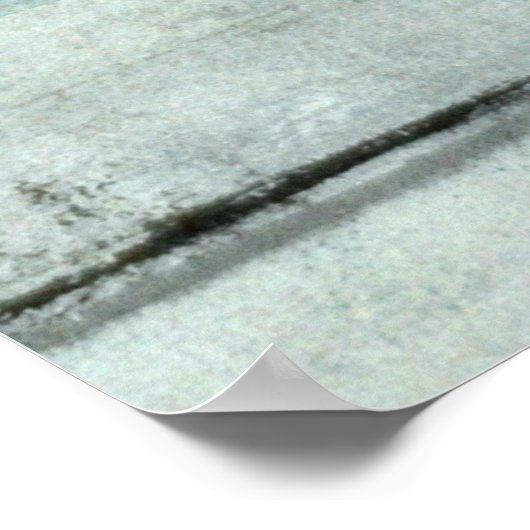 'リンク'ティール（緑がかった色）とグレー抽象芸術アート ポスター (角)