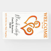 リンクハートファミリ懇親会垂直パーソナライズされた 横断幕 (横)