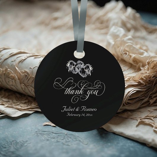 リンクハート書道 – ブラック/シルバー フェイバータグ