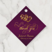 リンクハート書道 – 紫/金ゴールド フェイバータグ (正面)