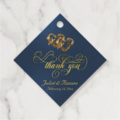 リンクハート書道 – 青/金ゴールド フェイバータグ (正面)