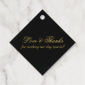 リンクハート書道 – 黒/金ゴールド フェイバータグ (裏面)