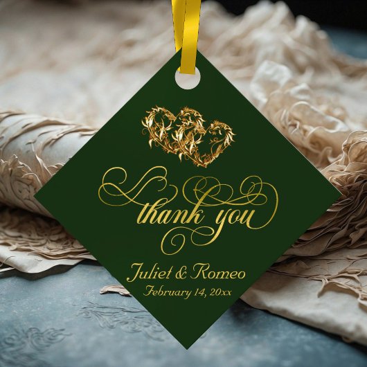 リンクハート書道 – Emerald/金ゴールド フェイバータグ