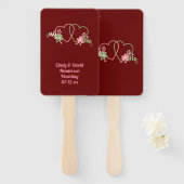 リンクハート結婚の日付名手扇子 ハンドファン (正面&裏面)