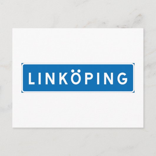 リンクーピング、スウェーデンの道路標識 ポストカード (正面)