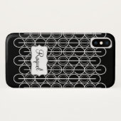 リンク付き楕円形グラフィック白黒の名前の電話ケース Case-Mate iPhoneケース (裏面(横))