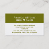 リンク結婚リングや輪結婚、イベントプランナー 名刺 (裏面)