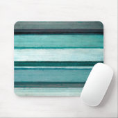 「リンク」ティール(緑がかった色)および灰色の抽象美術 マウスパッド (マウス)
