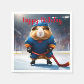 「リンク・ルーキー：アイスホッケーギニア豚」 スタンダードカクテルナプキン (正面)